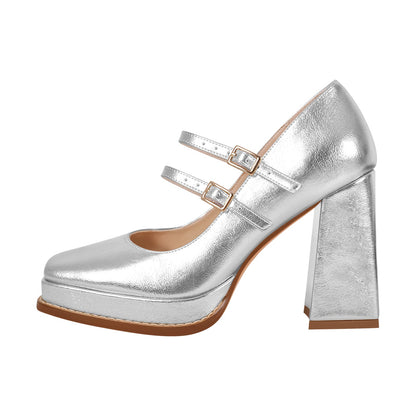 Mary Jane Platform Chunky Heels Pumps | Onlymaker Popular