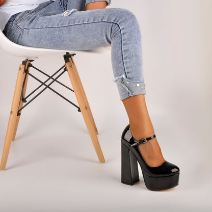 Mary Jane Platform Chunky High Heels Pumps | Onlymaker Sale