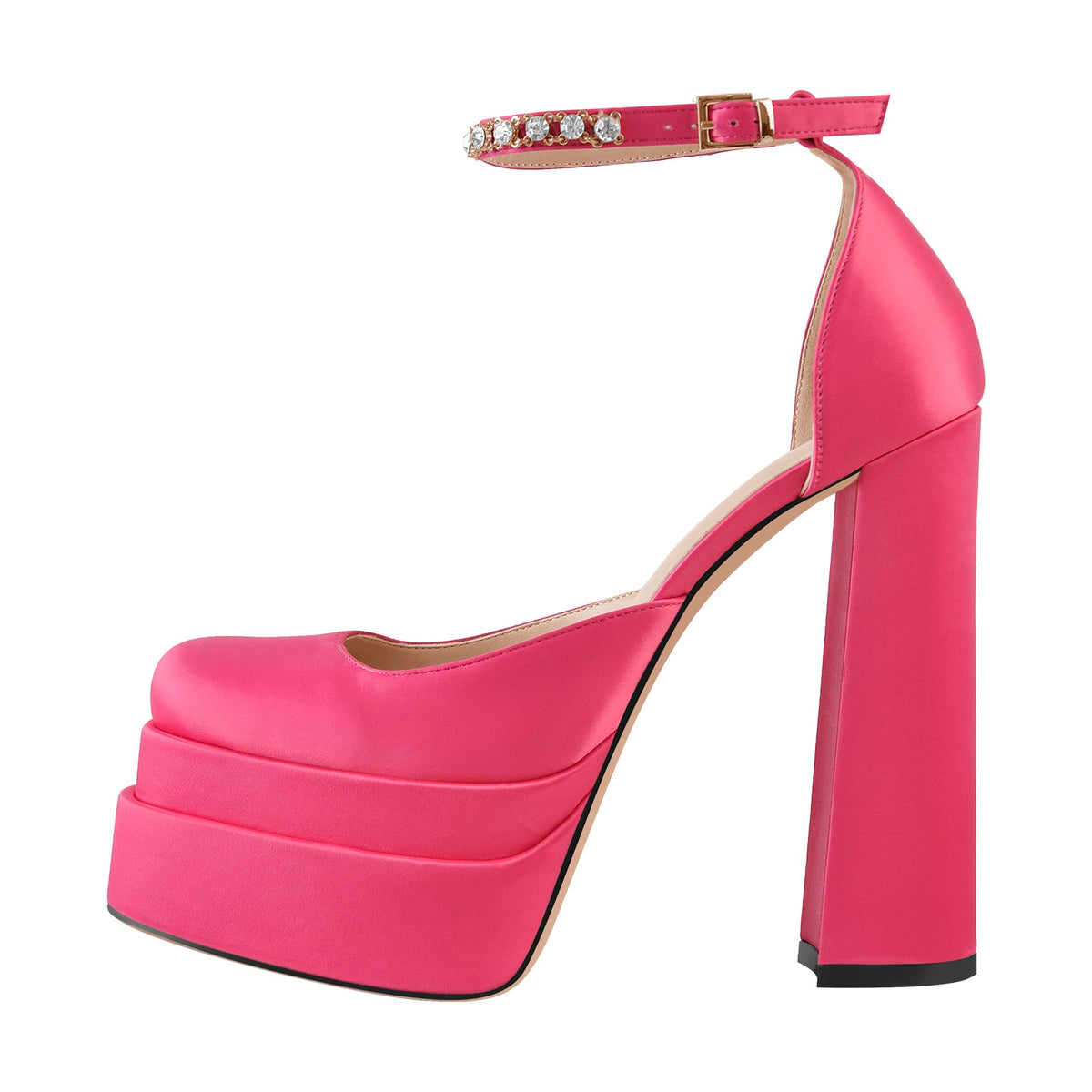 Silk-like Platform Chunky High Heels Pumps | Onlymaker Customer Favorite