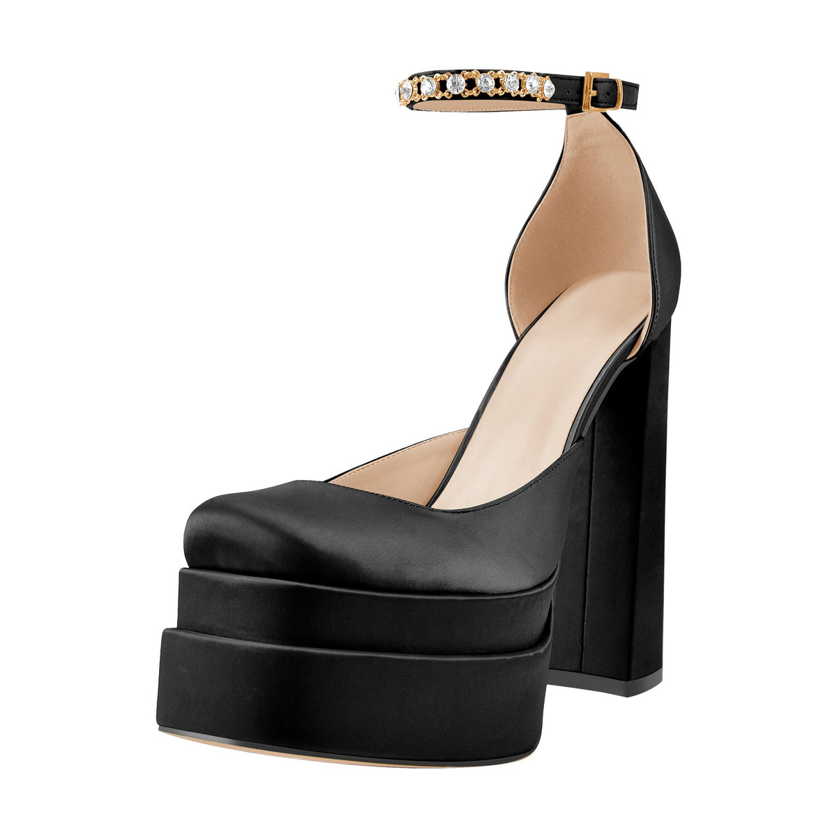 Silk-like Platform Chunky High Heels Pumps | Onlymaker Customer Favorite