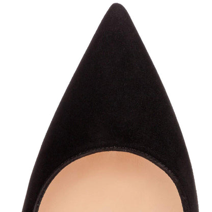 Black Pointed toe Chunky Heels Basic Pumps | Onlymaker Trending