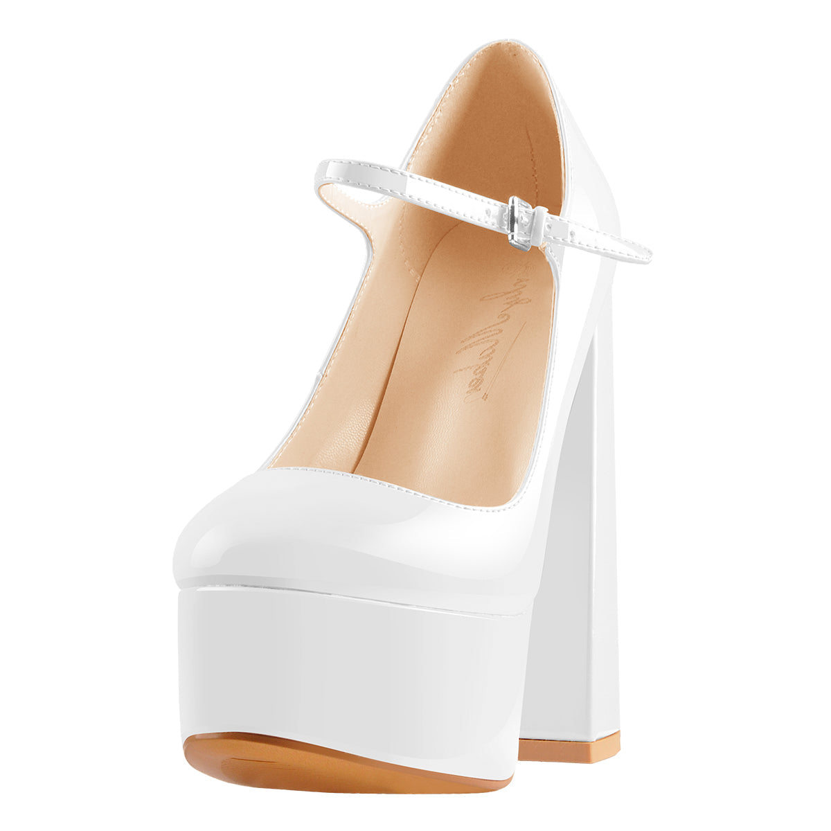 Platform Round Toe Chunky Square High Heels Pumps | Onlymaker Essential