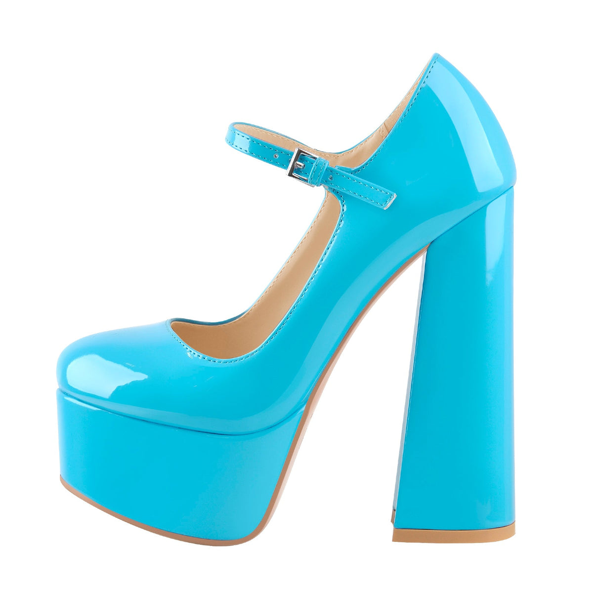 Platform Round Toe Chunky Square High Heels Pumps | Onlymaker Essential