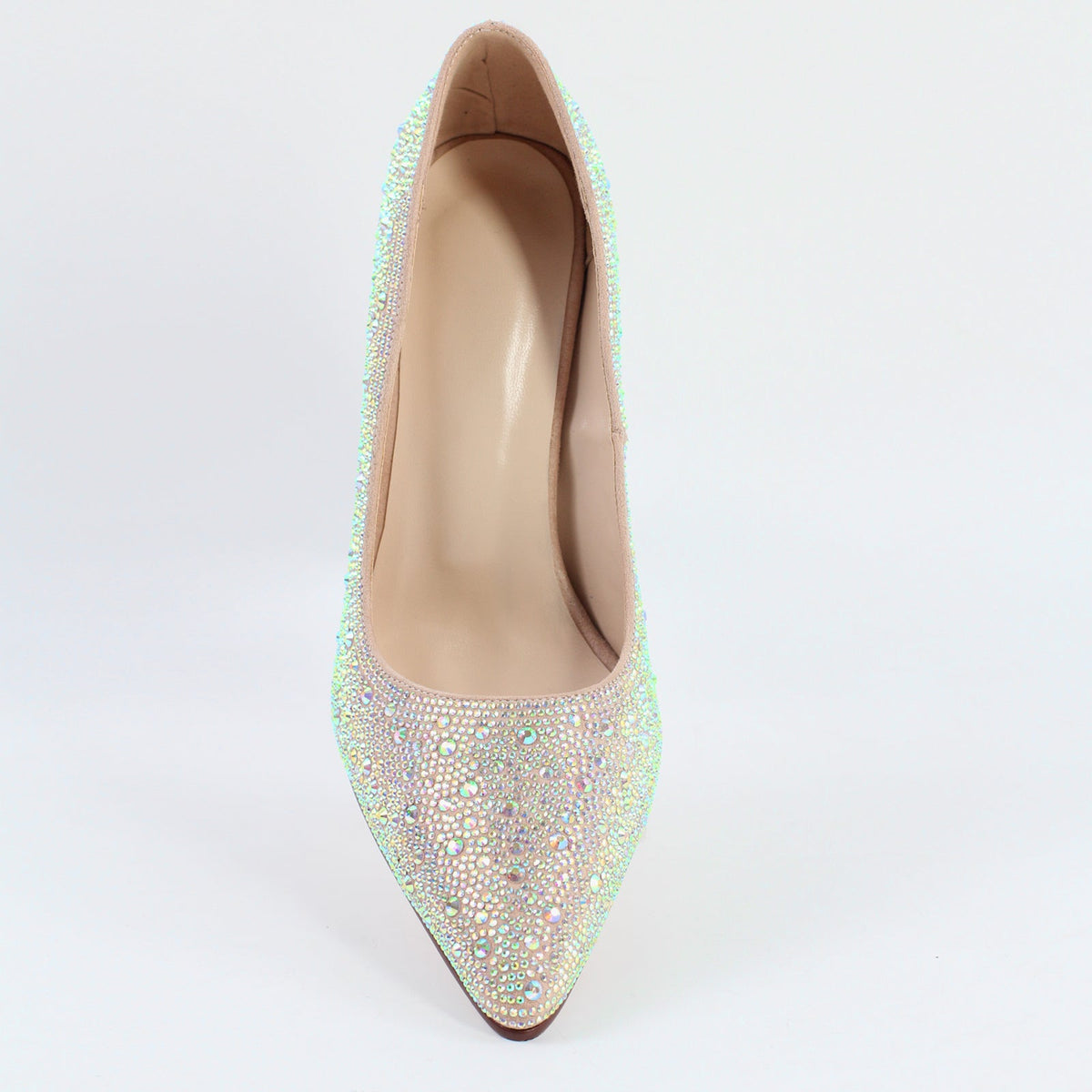 Rhinestone Pointed Toe Chunky Heel Pumps | Onlymaker Trending