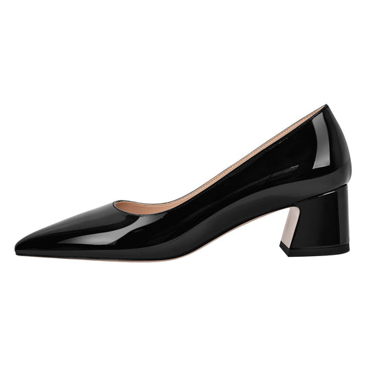 Pointed Toe Chunky Heel Classic Pumps | Onlymaker Recommended