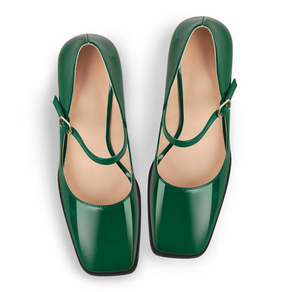 Mary Jane Square Toes Chunky Heels Pumps | Onlymaker Value