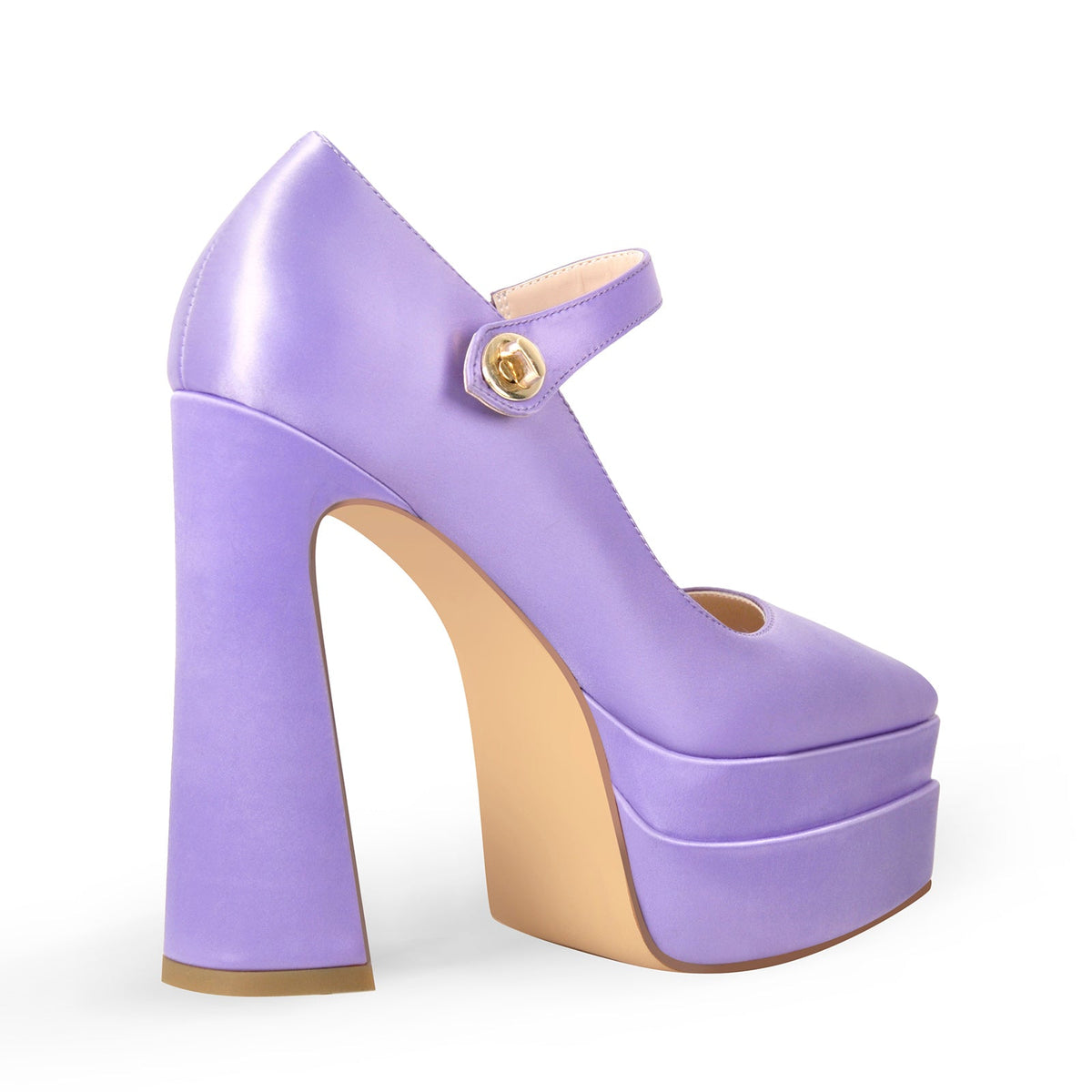 Pointed Toe Platform Satin Mary Jane Pumps | Onlymaker Exclusive