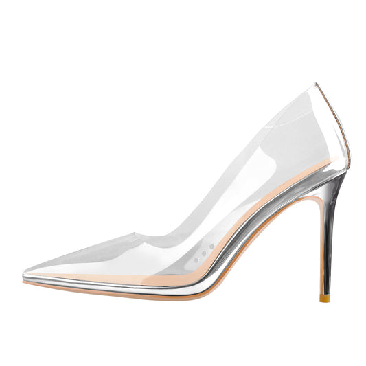 Transparent Pointed Toe Slip on High Heel Stiletto Pumps | Onlymaker Classic
