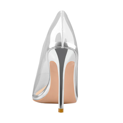 Transparent Pointed Toe Slip on High Heel Stiletto Pumps | Onlymaker Classic