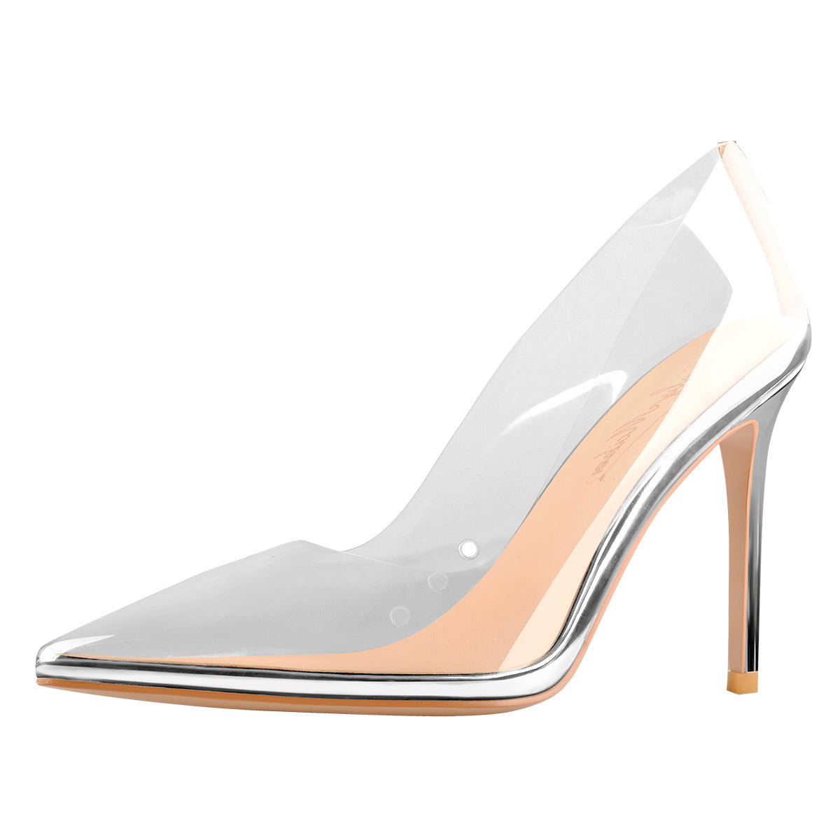 Transparent Pointed Toe Slip on High Heel Stiletto Pumps | Onlymaker Classic