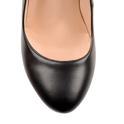 Wood Grain Platform Wedges Round Toe Buckle Strap Pumps | Onlymaker Customer Favorite
