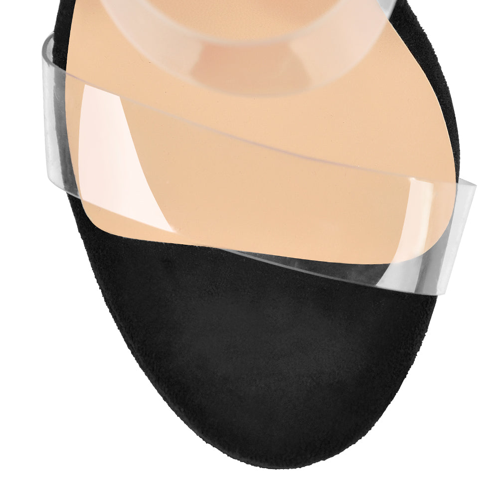 Suede Platform Transparent Strap Wedge Sandals | Onlymaker Trending