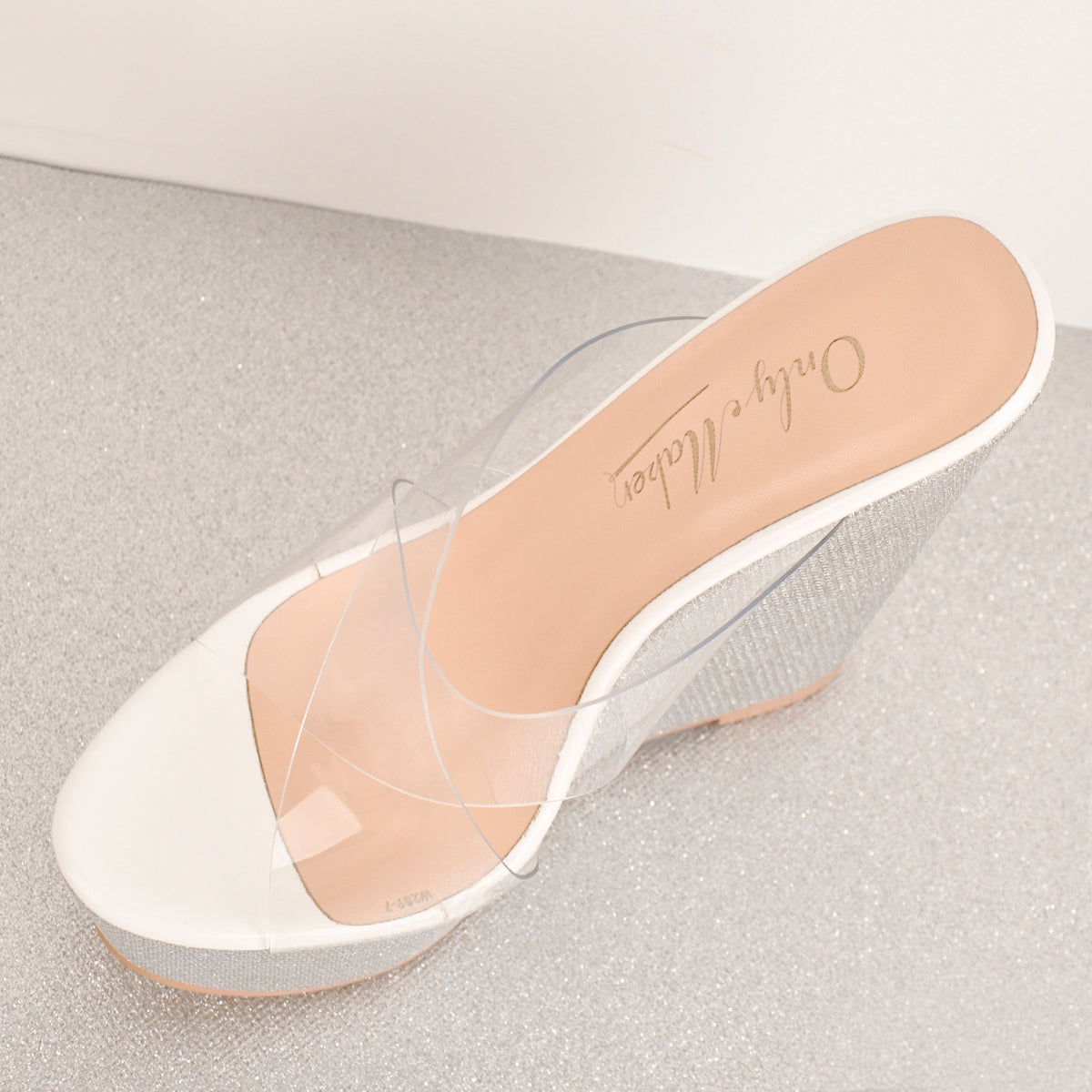 Criss Cross Transparent Strap Wedge Heels Sandals | Onlymaker Special Offer