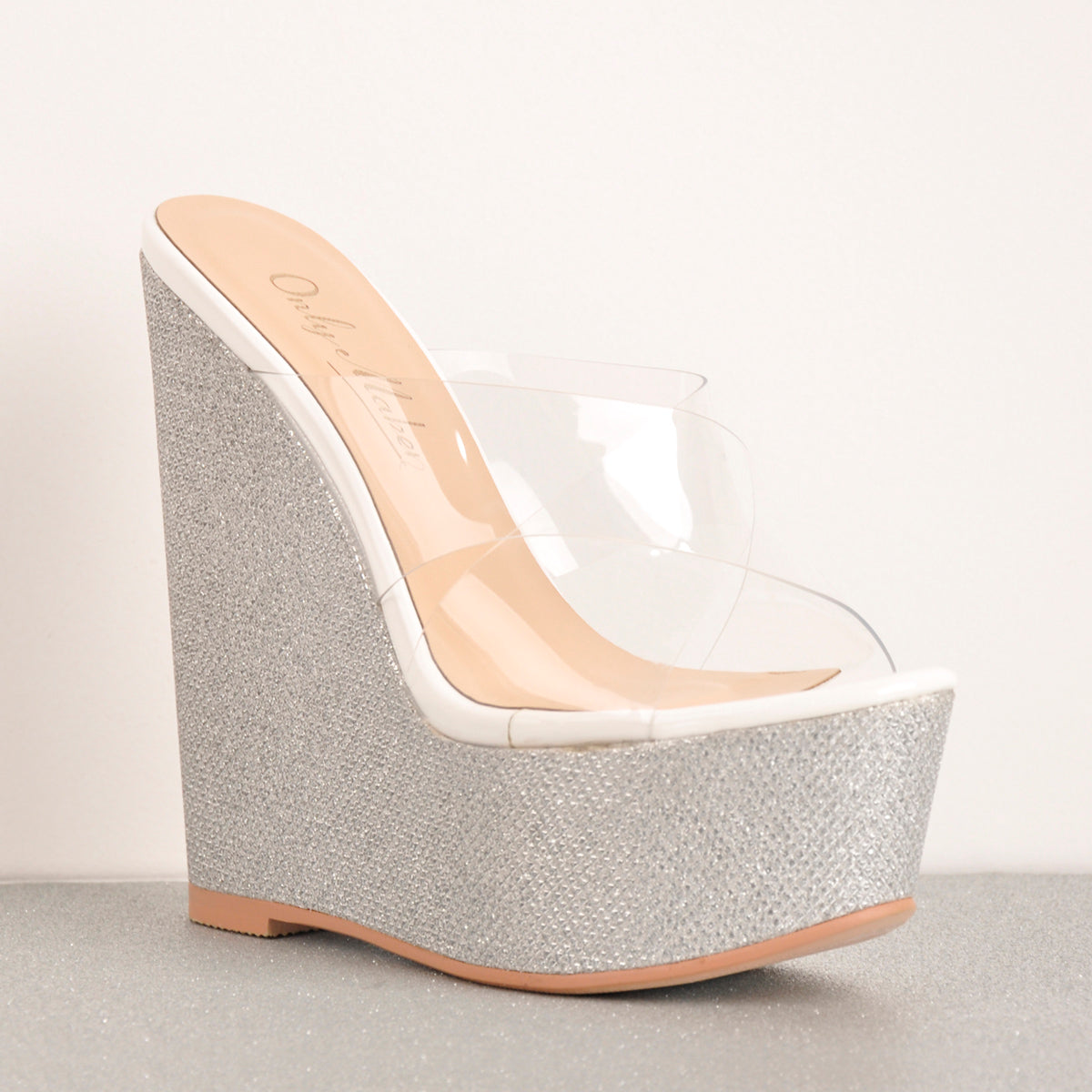 Criss Cross Transparent Strap Wedge Heels Sandals | Onlymaker Special Offer
