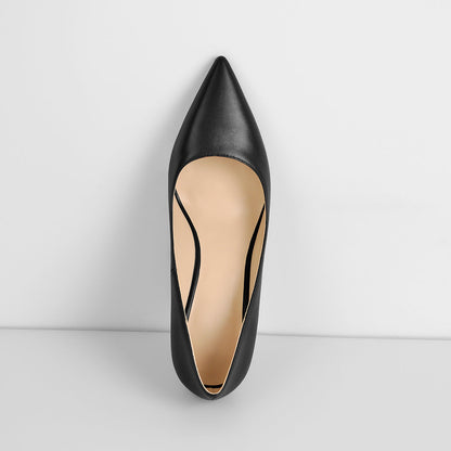 Black Pointed Toe Wedge High Heel Pumps | Onlymaker Best Price