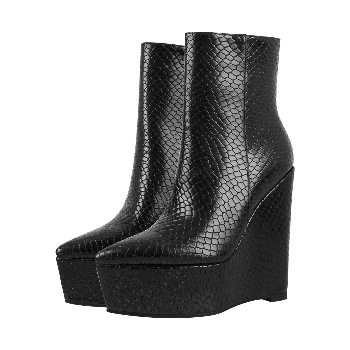 Platform Wedge High Heel Ankle Boots | Onlymaker Exclusive