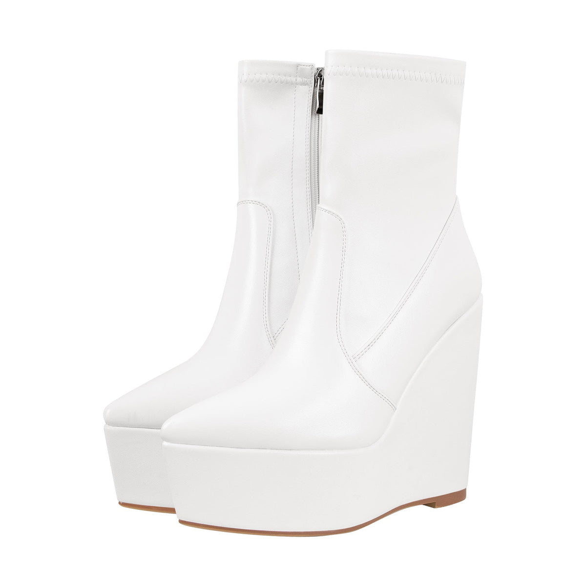 Wedge High Heel Platform Zip up Ankle Boots | Onlymaker Everyday