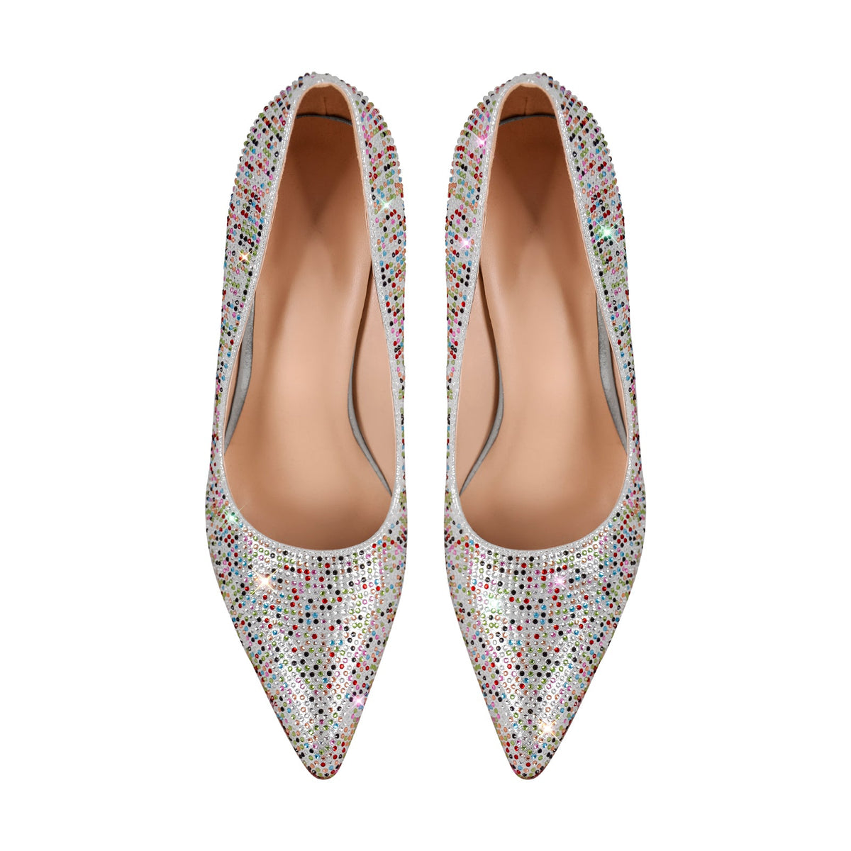 Rhinestone Pointed Toe Wedge Heel Pumps | Onlymaker Special Offer