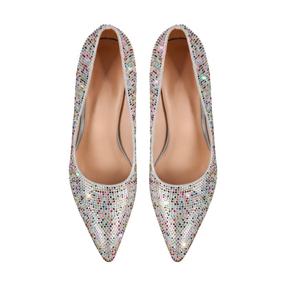 Rhinestone Pointed Toe Wedge Heel Pumps | Onlymaker Special Offer