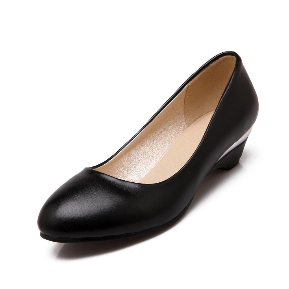 Round Toe Wedge Heel Daily Pumps | Onlymaker Top Pick