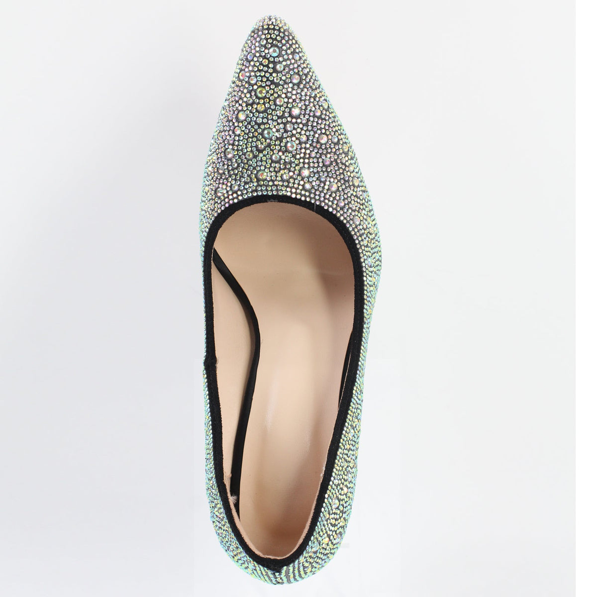 Rhinestone Pointed Toe Chunky Heel Pumps | Onlymaker Trending