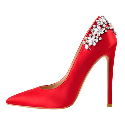 Pointed Toe Rhinestone Stiletto Pumps | Onlymaker Sale