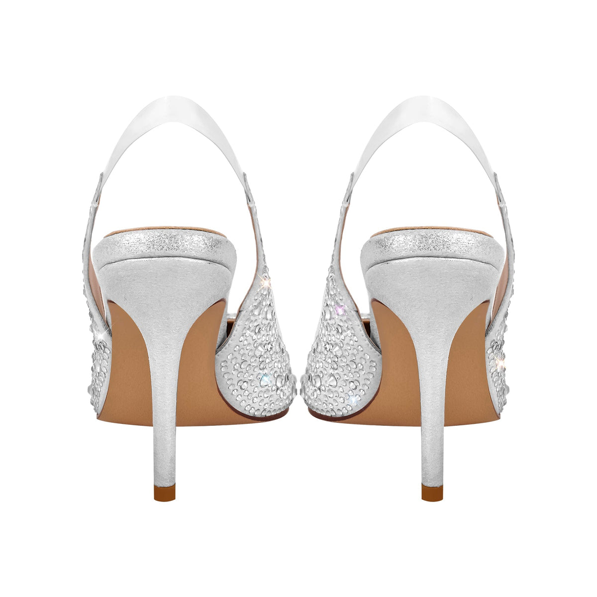 Rhinestone Pointed Toe Slingback High Heel Pumps | Onlymaker Trending