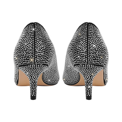 Rhinestone Pointed Toe Kitten Heel Pumps | Onlymaker Popular