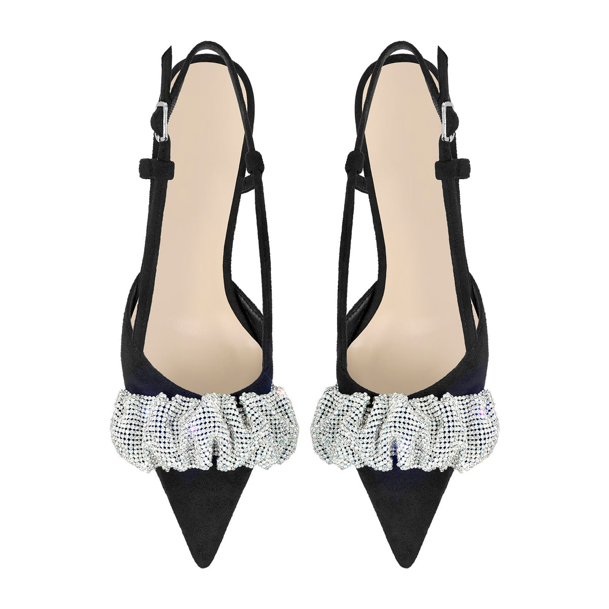 Rhinestone Pointed Toe Slingback Pumps | Onlymaker Trusted