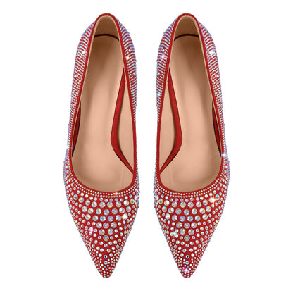 Rhinestone Pointed Toe Stiletto Pumps | Onlymaker Sale