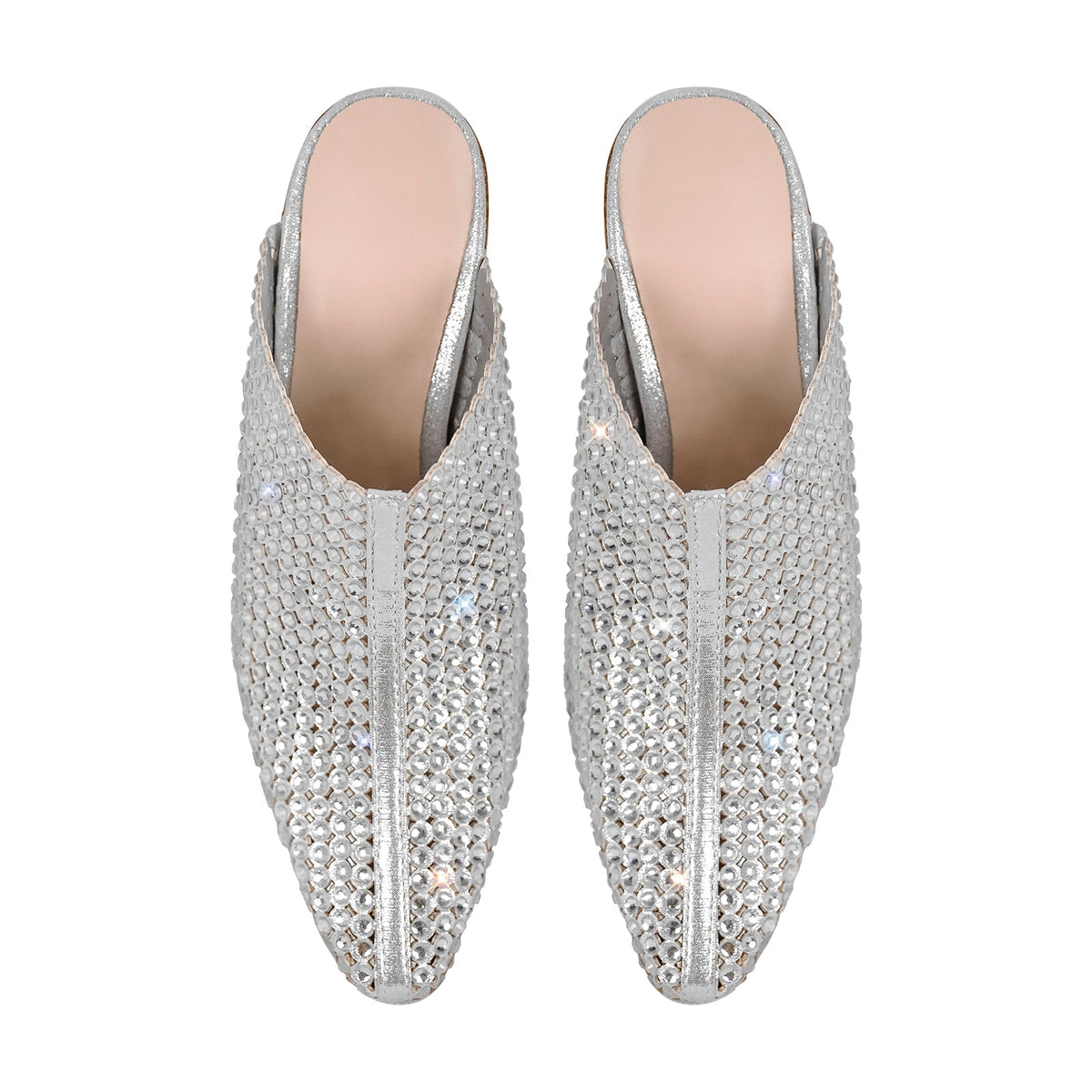 Rhinestone Wooden Chunky Heel Mules | Onlymaker Popular