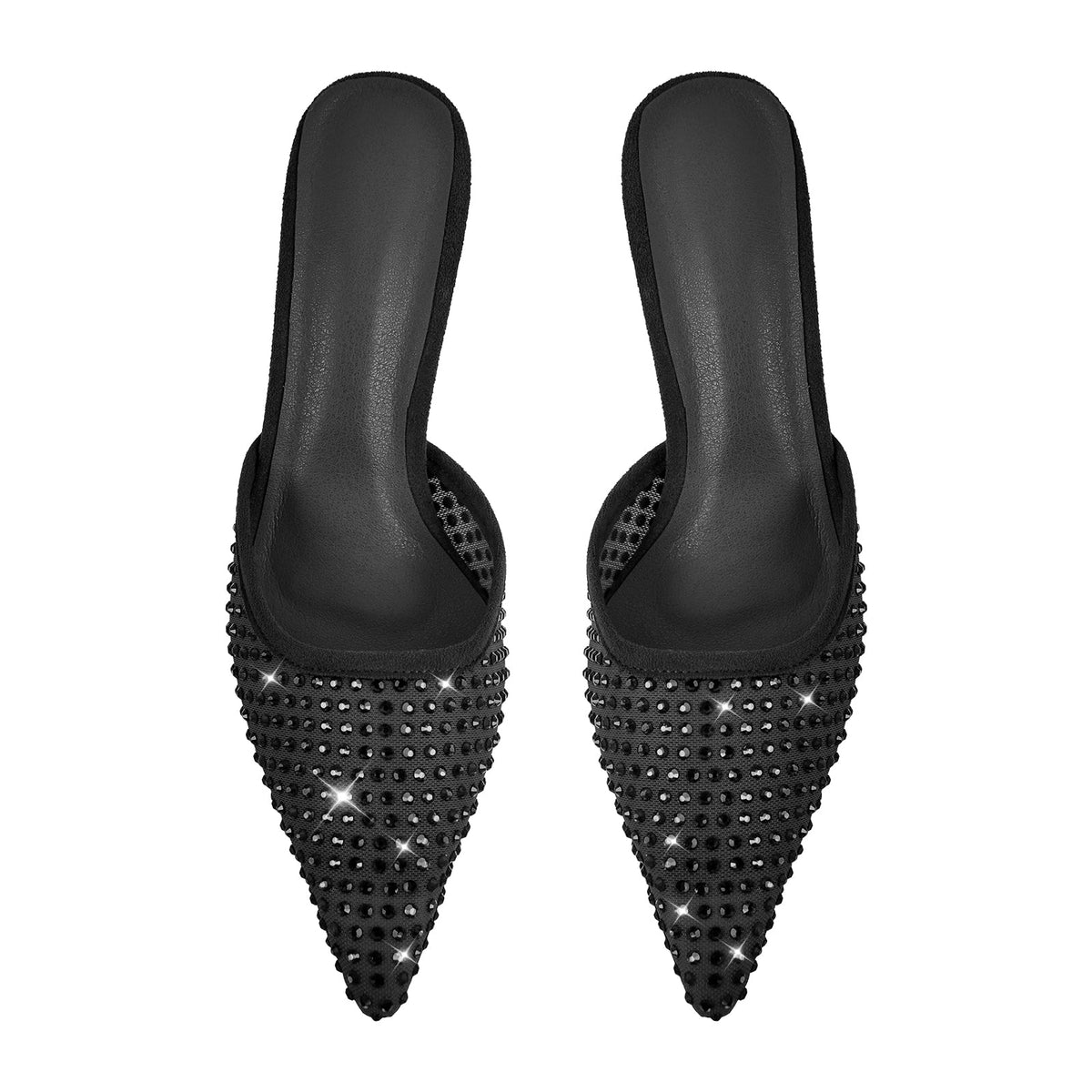 Pointed Toe Rhinestone Slip On Mules | Onlymaker Trending