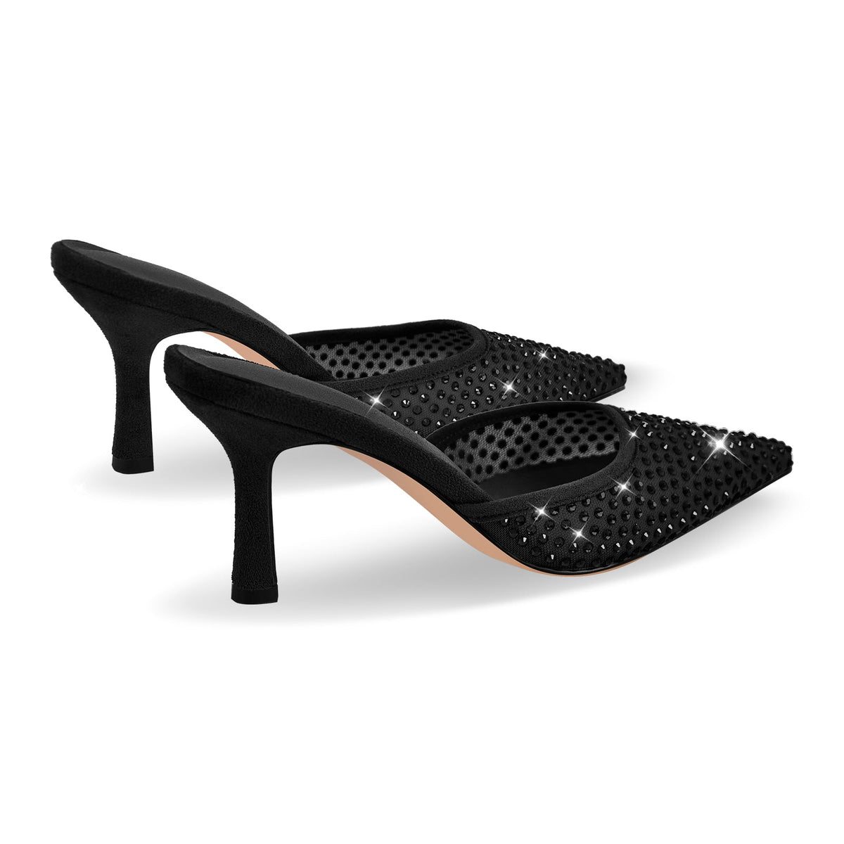 Pointed Toe Rhinestone Slip On Mules | Onlymaker Trending