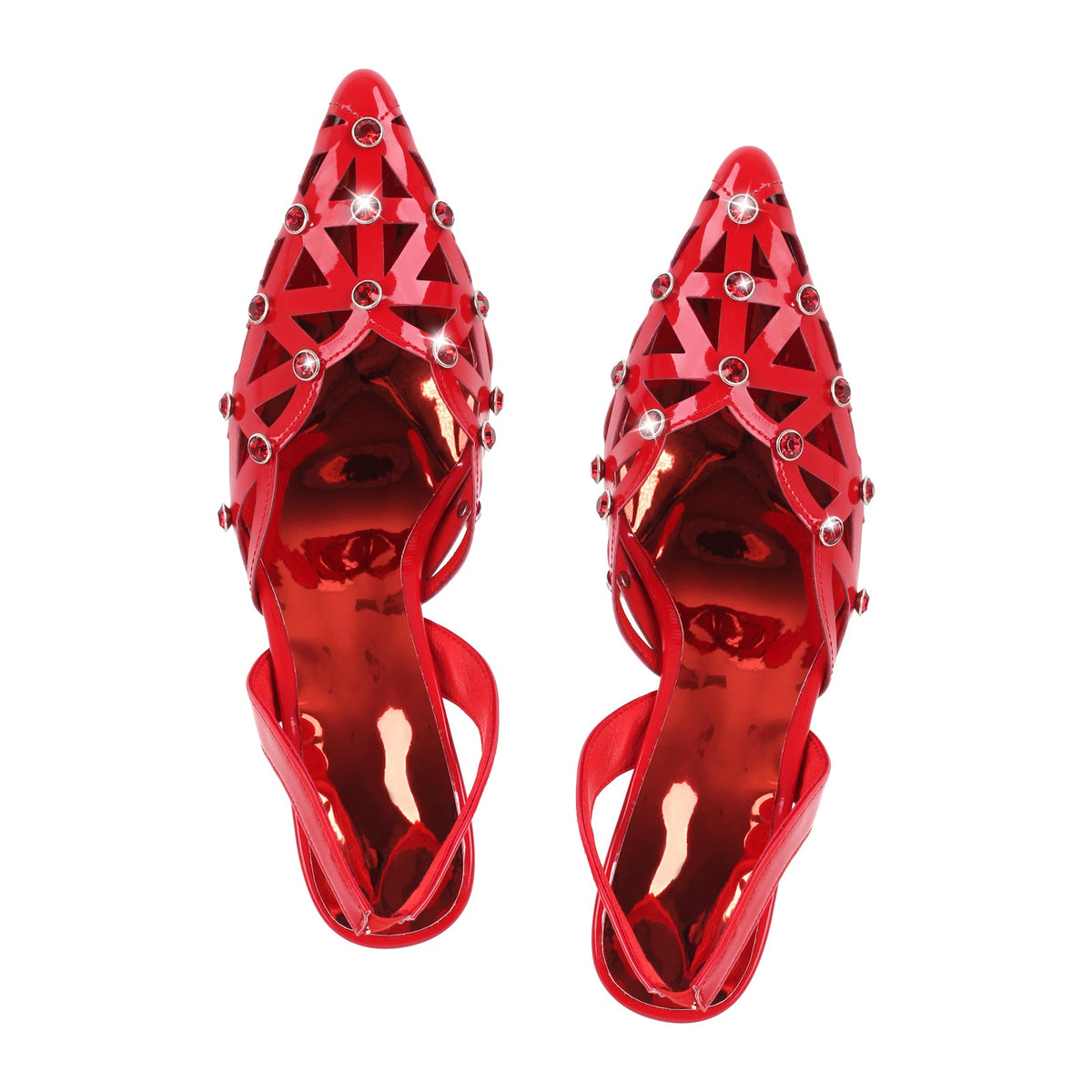 Pointed Toe Hollow Weave Slingback Pumps | Onlymaker Quality
