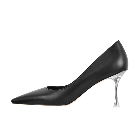 Black Slip on Mid Heel Pumps | Onlymaker Recommended