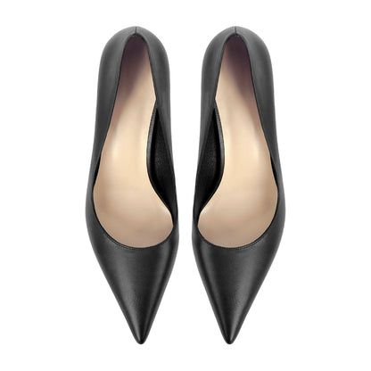 Black Slip on Mid Heel Pumps | Onlymaker Recommended