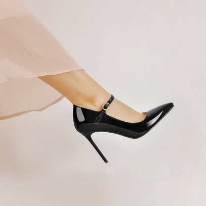 Patent Black Pointed Toe High Heel Stiletto Pumps | Onlymaker Hot Sale