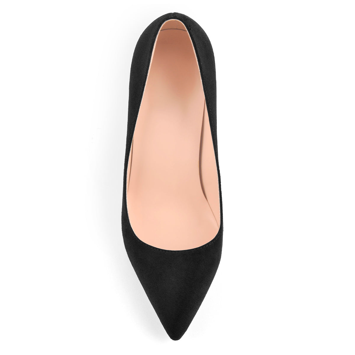 Black Suede Metal Heels Pointed Toe High Heel Pumps | Onlymaker Exclusive