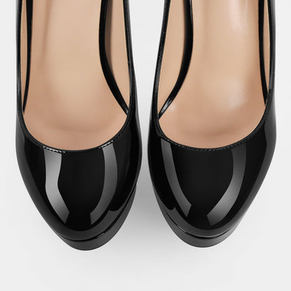Round Toe Ankle Strap Platform Stiletto Pumps | Onlymaker Trusted
