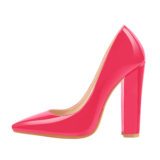 Basic Pumps Pointed Toe Chunky High Heels | Onlymaker Great Value