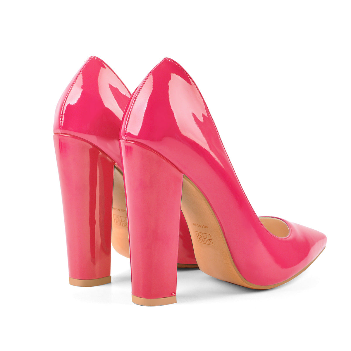 Basic Pumps Pointed Toe Chunky High Heels | Onlymaker Great Value