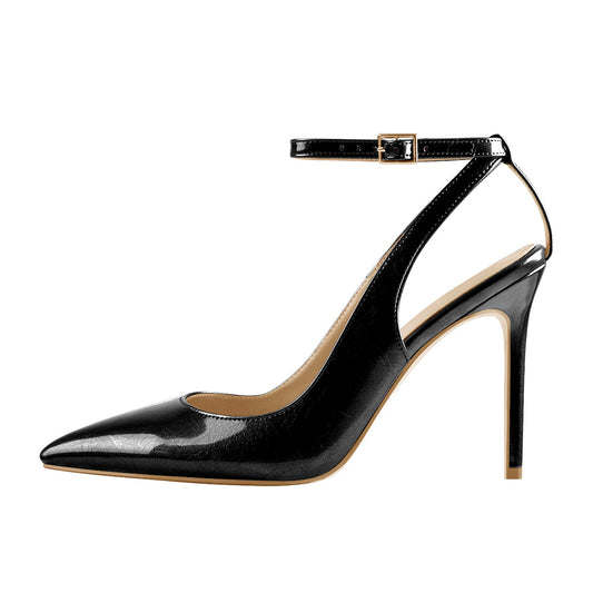 Pointed Toe Ankle Strap Stiletto Pumps | Onlymaker Hot Sale