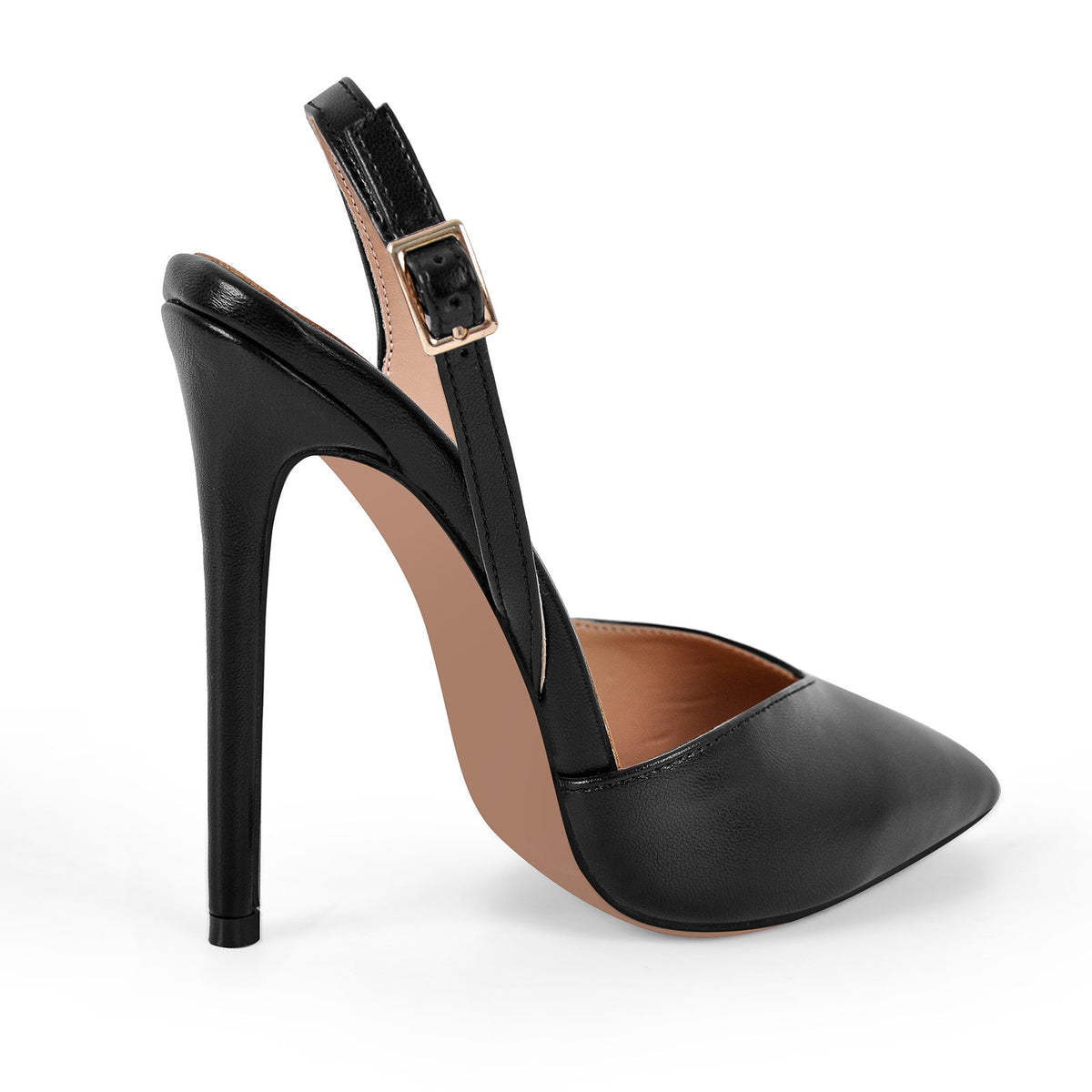 Pointed Toe Side Cut Stiletto Slingback Pumps | Onlymaker Smart Buy