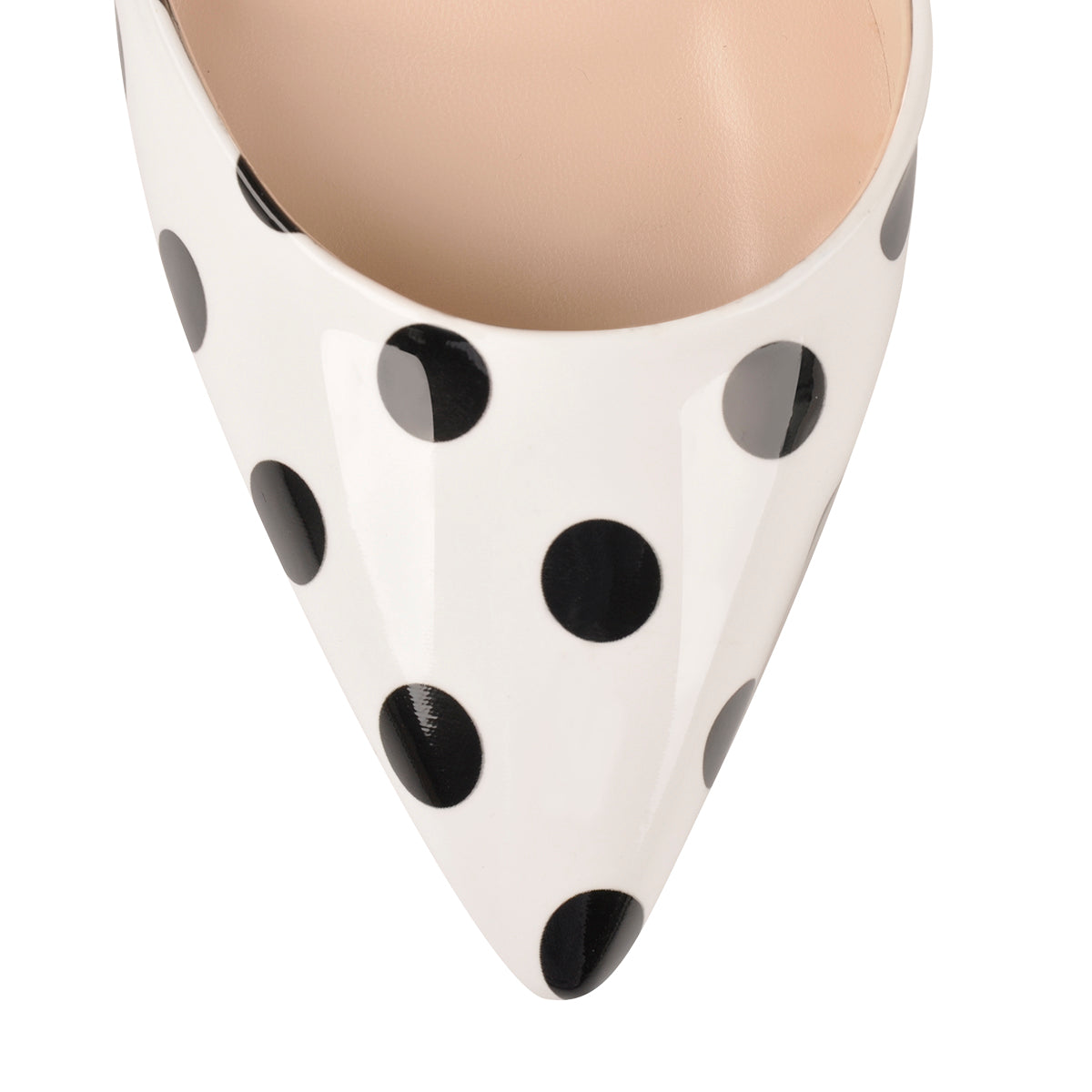 Polka Dot Transparent Ankle Straps Stiletto Pumps | Onlymaker Special Offer