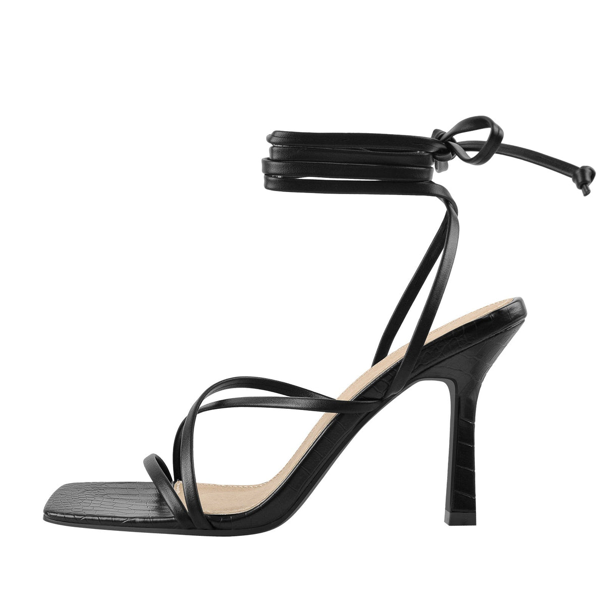 Ankle Strap Square Toe Stiletto Sandals | Onlymaker Value