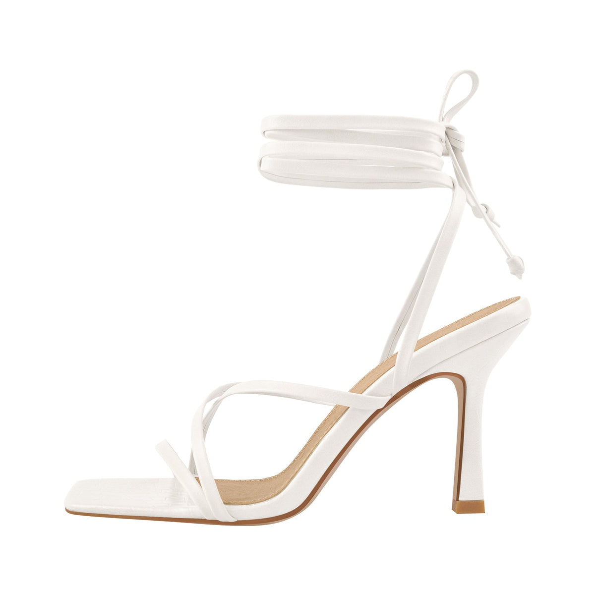 Ankle Strap Square Toe Stiletto Sandals | Onlymaker Value