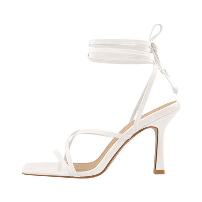 Ankle Strap Square Toe Stiletto Sandals | Onlymaker Value