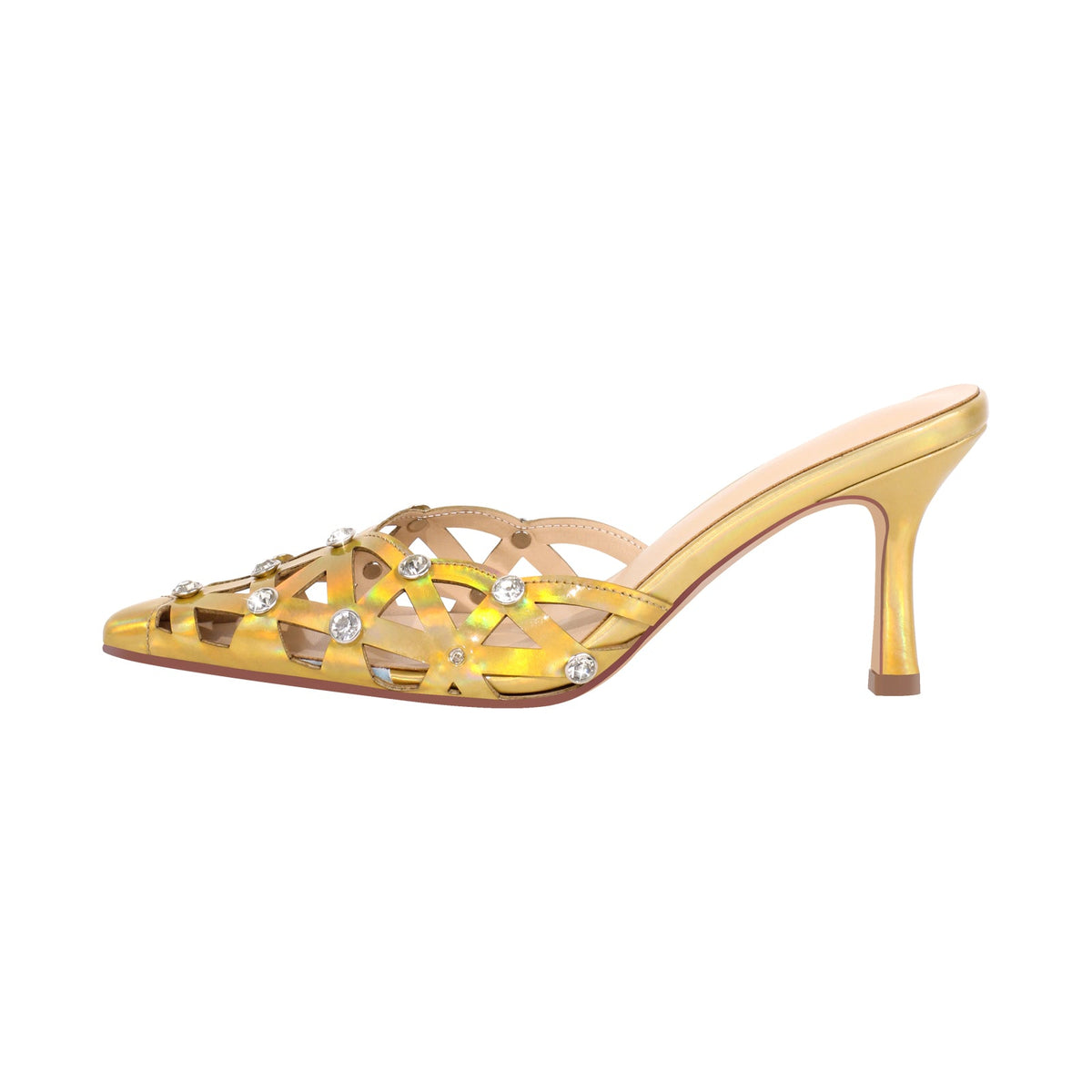 Rhinestone Pointed Toe Hollow Mules Sandals | Onlymaker Discount