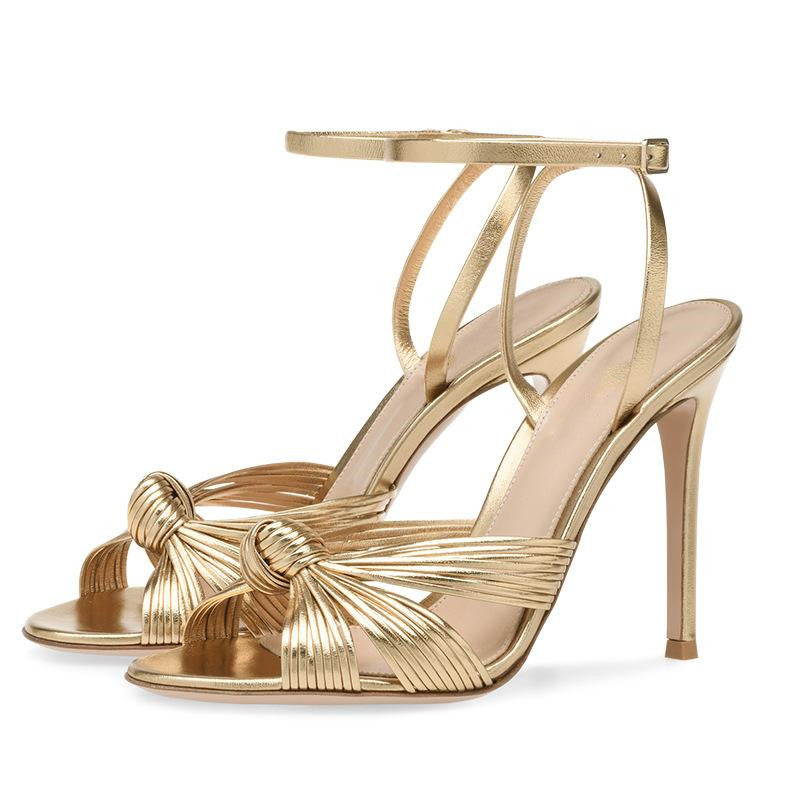 Round Toe Ankle Strap Stiletto Sandals | Onlymaker Customer Favorite