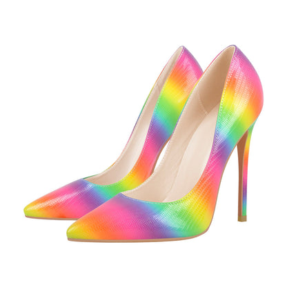 Multicolor Snake Pattern Pointed Toe Stilettos Pumps | Onlymaker Recommended